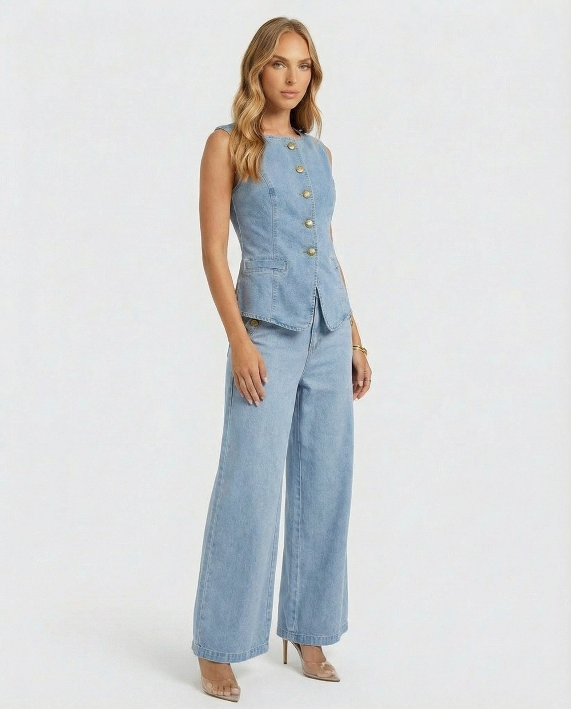 Anisse Blue Denim Set