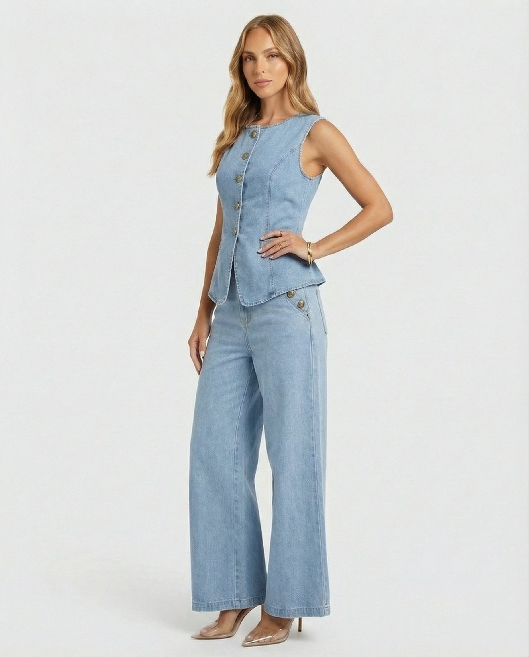 Anisse Blue Denim Set