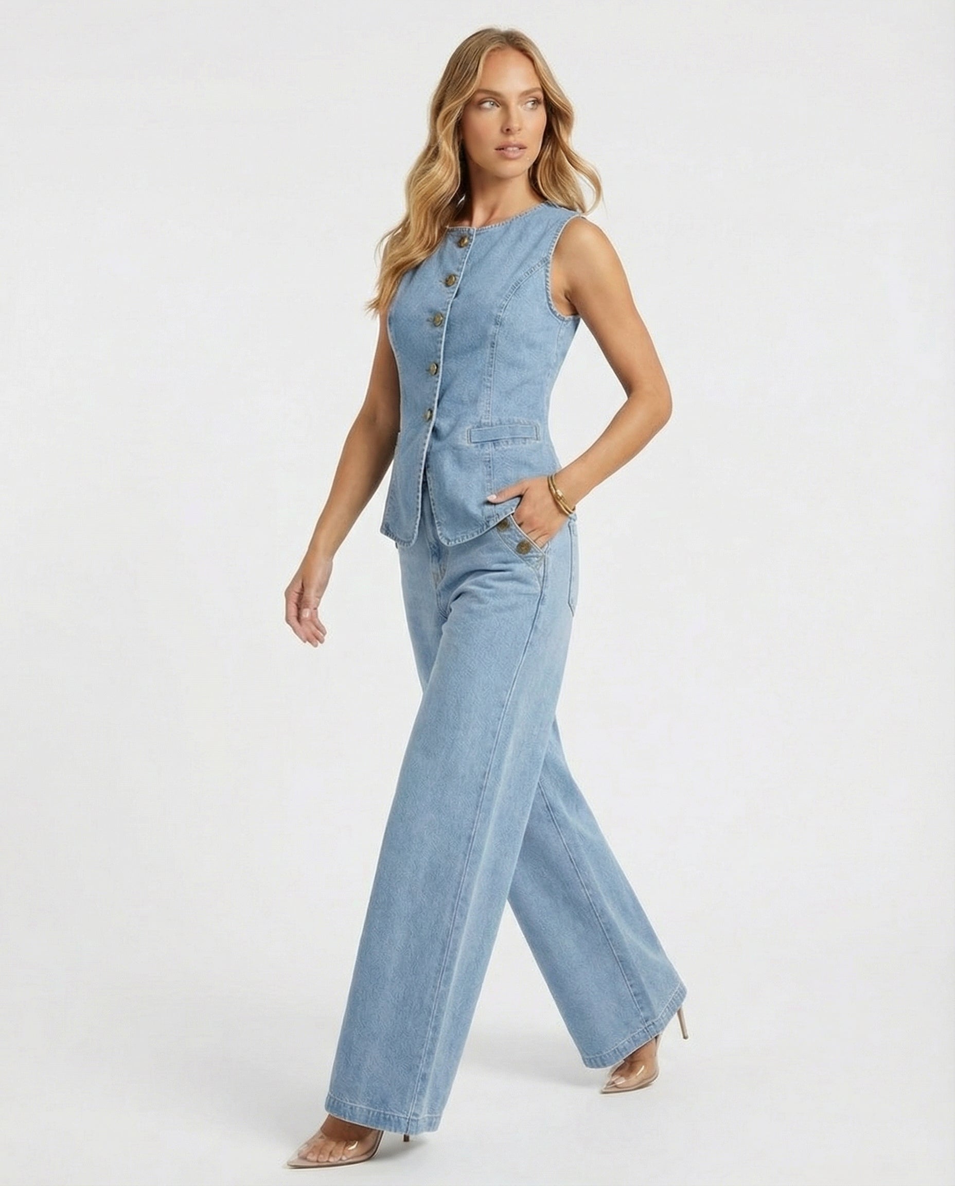 Anisse Blue Denim Set