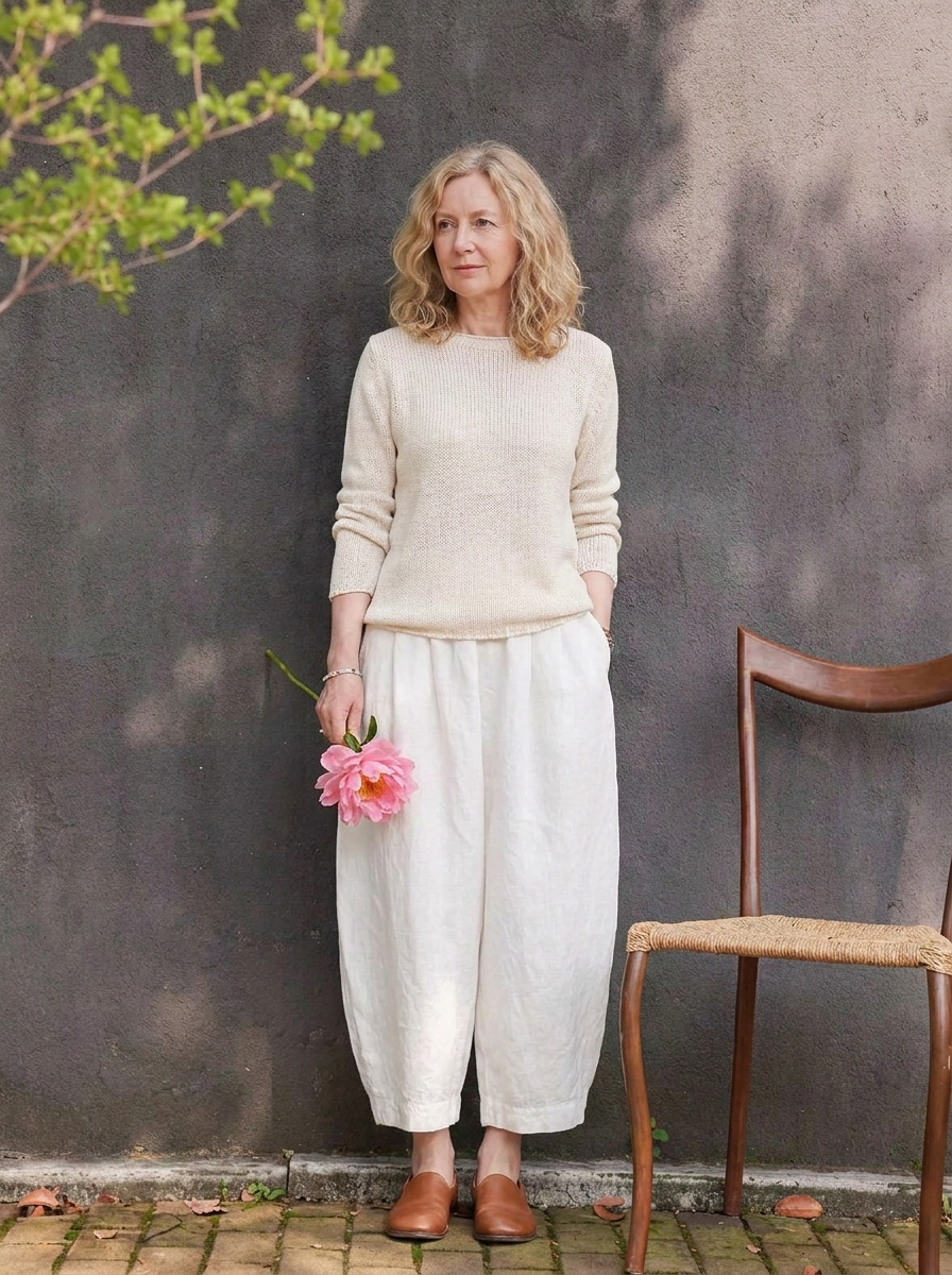 Loose-fit Linen Pants