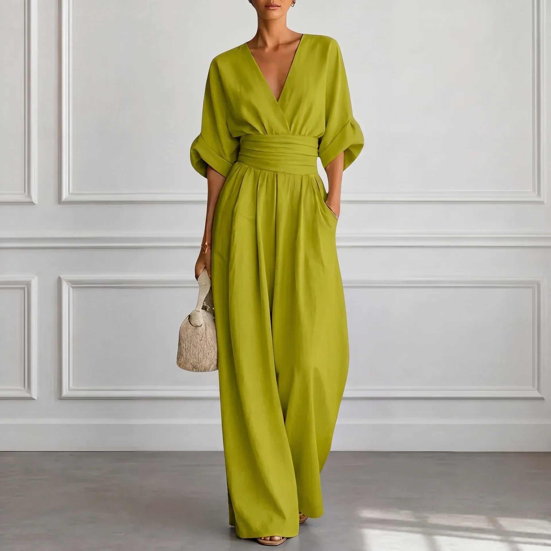 Madison™ | Wide Leg V-Neck Jumpsuit
