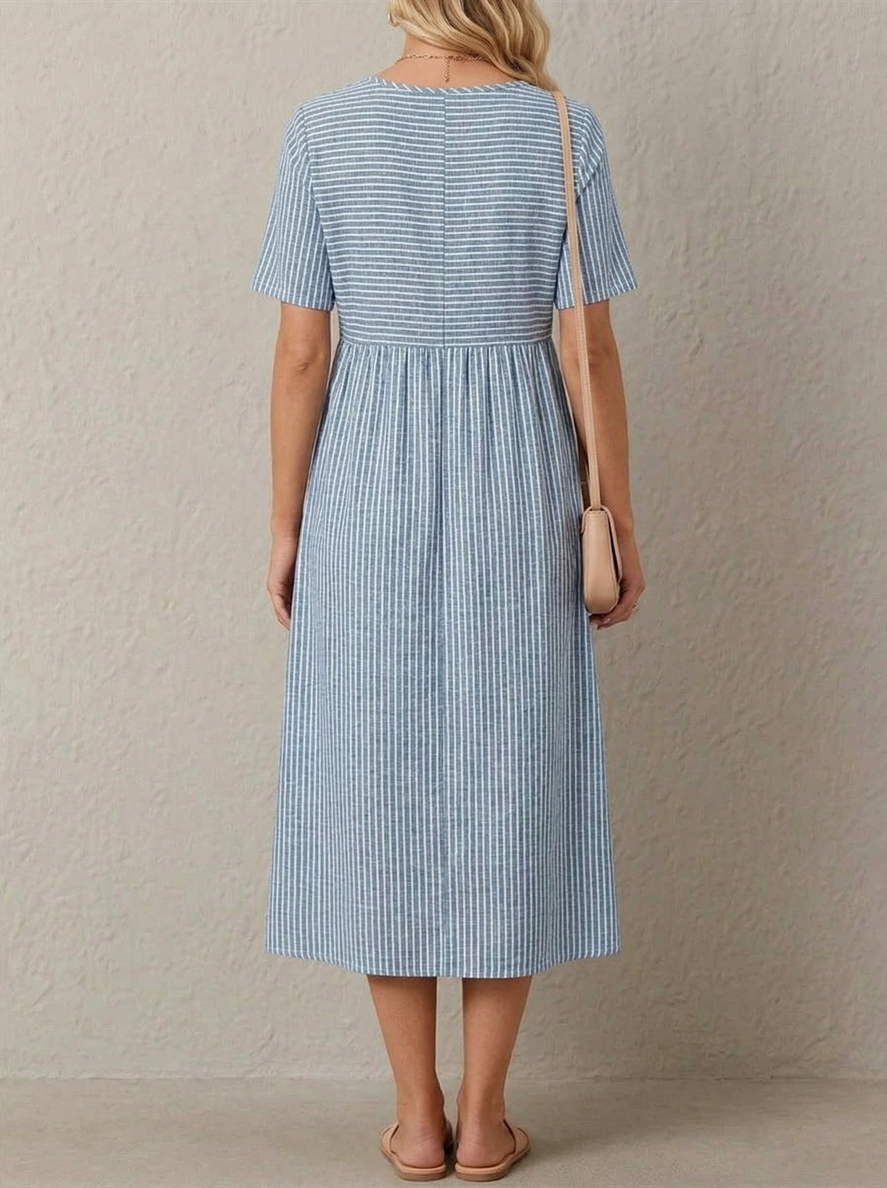 Riviera Striped Midi Dress