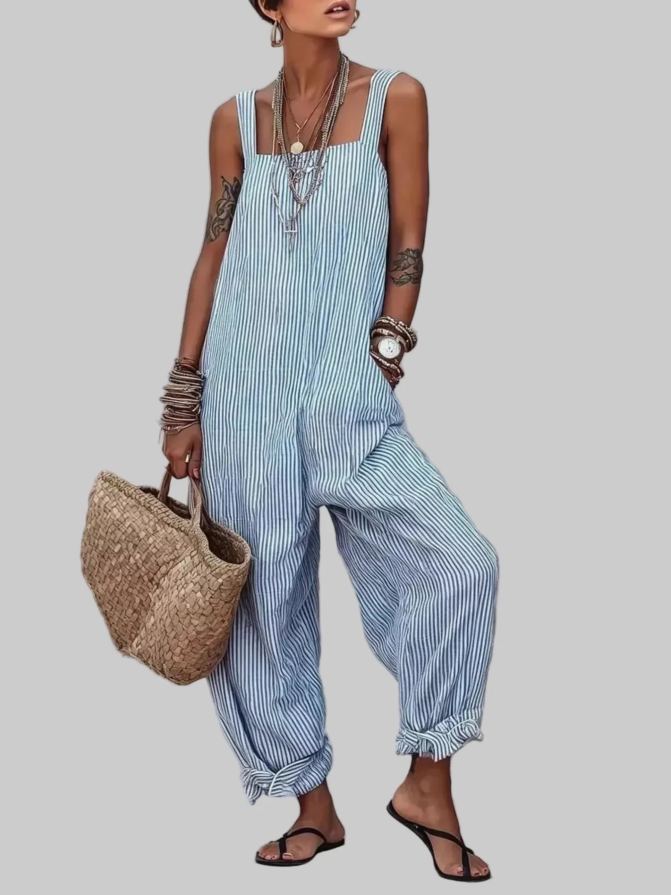 Mamma Mia Striped Wide-Leg Jumpsuit