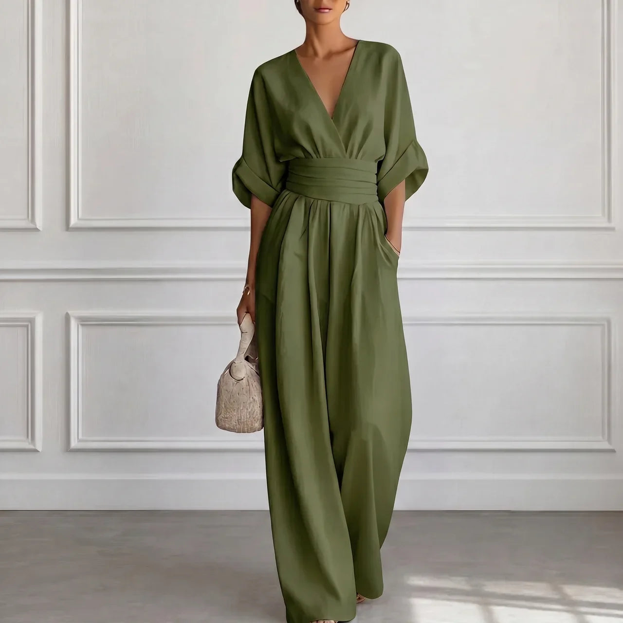 Madison™ | Wide Leg V-Neck Jumpsuit
